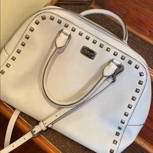 Michael Kors Stud Pale Blue Saffiano Satchel